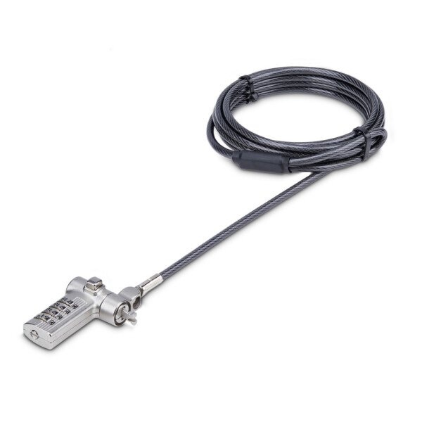 StarTech.com Universal Laptop Lock 6.6ft (2m), Security Cable For Notebook Compatible With Noble Wedge®/Nano/K-Slot; Keyle