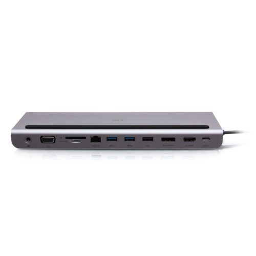 C2G USB-C 10-in-1 Triple Display Docking Station with HDMI, DisplayPort, VGA, Ethernet, USB, SD Card Reader, 3.5mm Audio and Po - Image 2