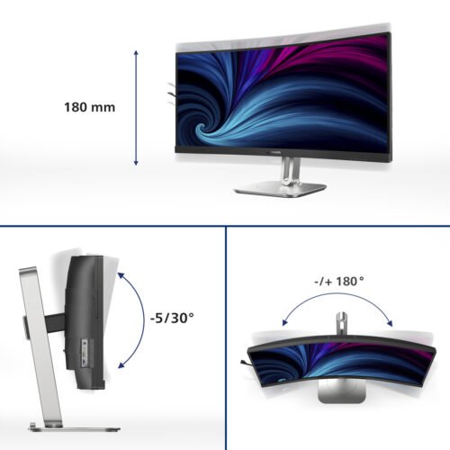Philips 5000 series 34B2U5600C/00 computer monitor 86.4 cm (34") 3440 x 1440 pixels Dual QHD LCD Grey - Image 3