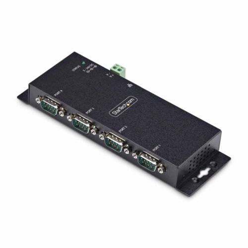 StarTech.com 4-Port Serial to Ethernet Adapter, IP Serial Device Server For Remote RS232 Devices, Wall/DIN Rail Mountable, Meta