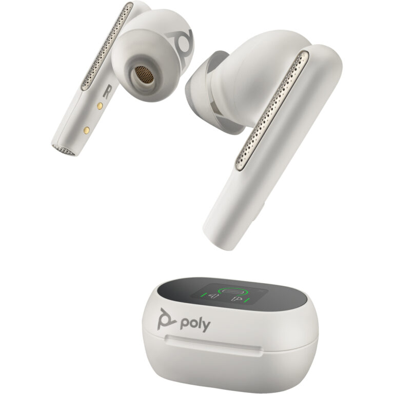 POLY Voyager Free 60+ UC White Touchscreen Charge Case for BT700 USB-C Adapter