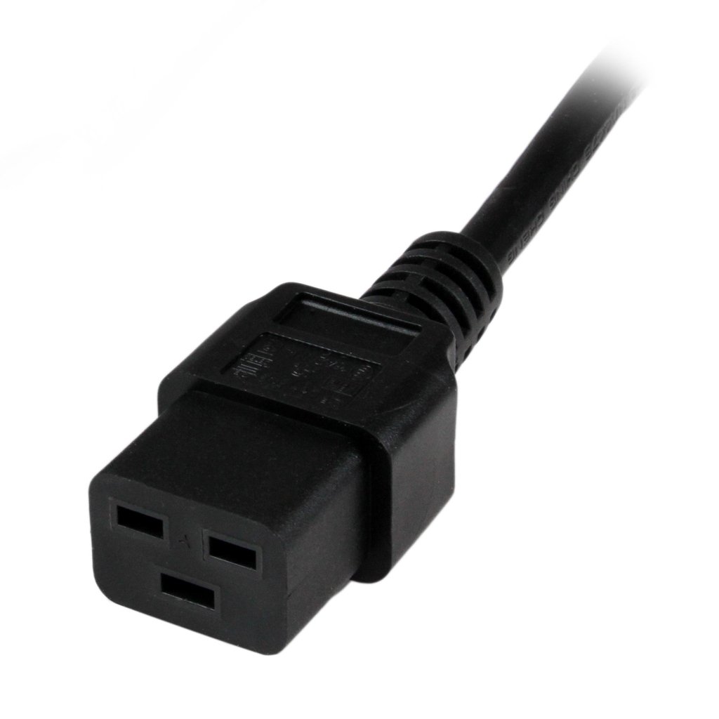 StarTech.com 2m (6ft) Computer Power Cord, 16AWG, EU Schuko to C19, 16A 250V, Black Replacement AC Power Cord, Printer Power Co - Image 4
