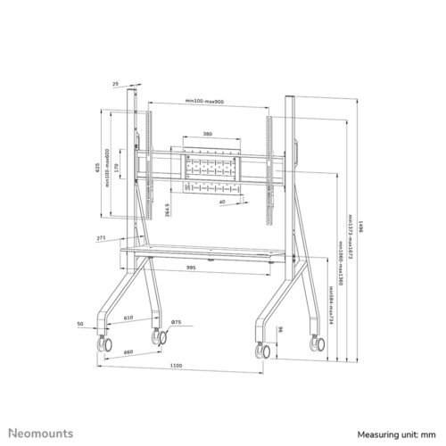 Neomounts FL50-525WH1 TV trolley 55-86" - fast installation - TÜV - Image 20
