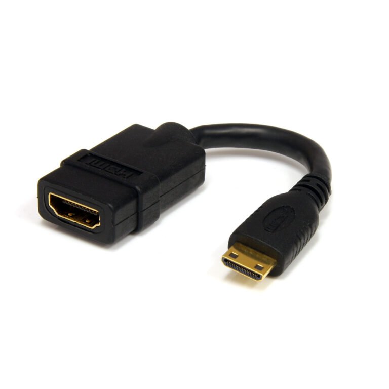 StarTech.com 5in Mini HDMI to HDMI Adapter - 4K High Speed HDMI Adapter - 4K 30Hz Ultra HD High Speed HDMI Adapter - HDMI 1.4 -