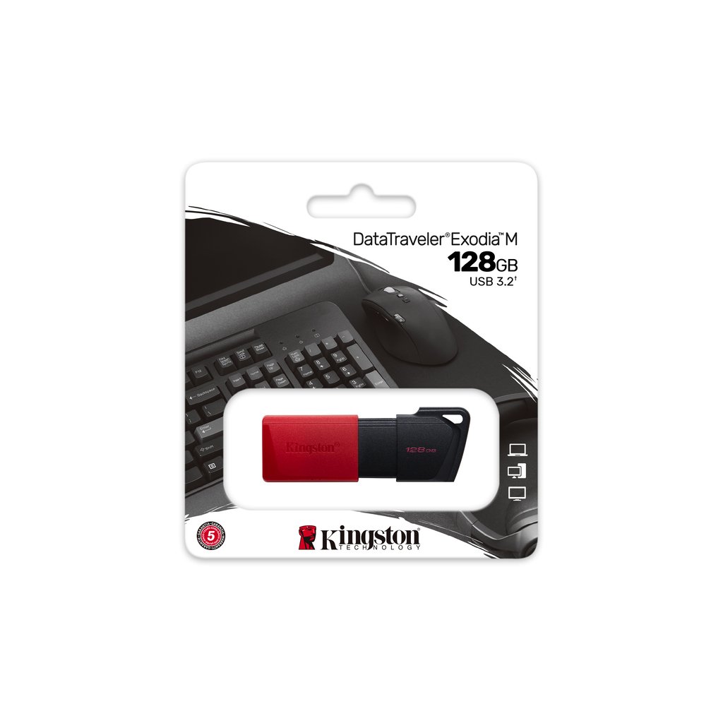 Kingston Technology DataTraveler 128GB USB3.2 Gen1 Exodia M (Black + Red) - Image 6