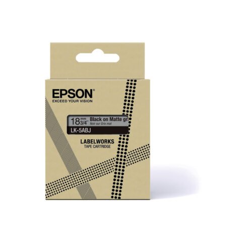 Epson Matte Tape – Grey/Black 18mm(8m) – LK-5ABJ - Image 2