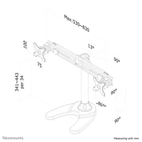 Neomounts FPMA-D700DD Monitor stand 19-30" - Image 2