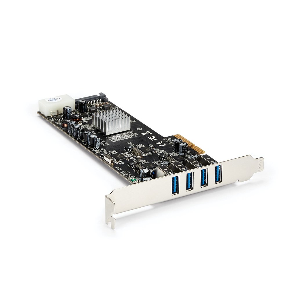 StarTech.com 4 Port USB 3.0 PCIe Card w/ 4 Dedicated 5Gbps Channels (USB 3.1 Gen 1) - UASP - SATA / LP4 Power - PCI Express Ada