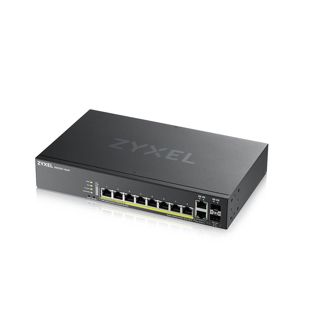 Zyxel GS2220-10HP Managed L2 Gigabit Ethernet (10/100/1000) Power over Ethernet (PoE) Black - Image 2