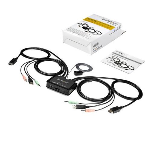 StarTech.com 2 Port DisplayPort KVM Switch - 4K 60Hz - Compact Dual Port UHD DP 1.2 USB Desktop KVM Switch with 4ft Cables & Au - Image 10