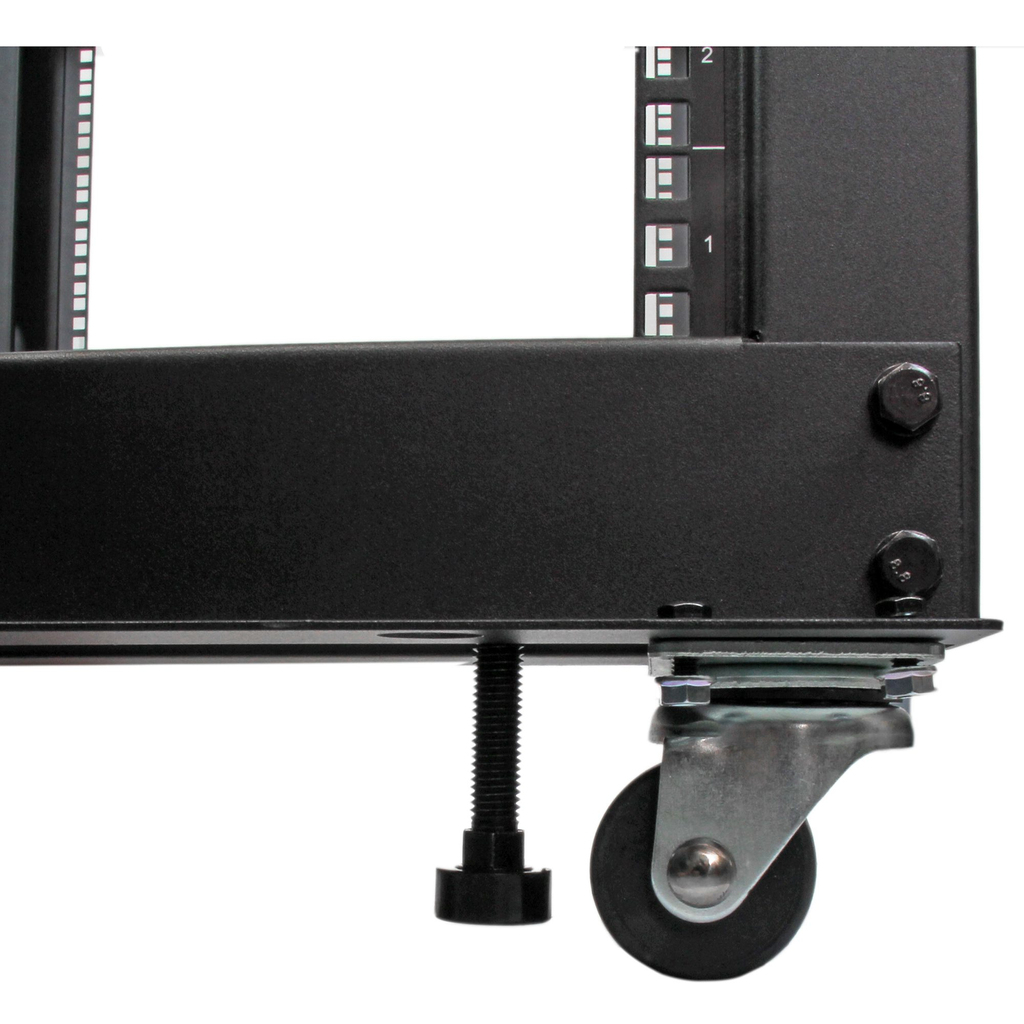 StarTech.com 4-Post 8U Mobile Open Frame Server Rack, Four Post 19in Network Rack with Wheels, Small Rolling Rack with Adjustab - Image 2