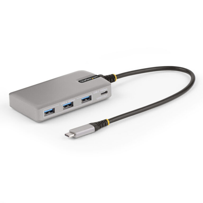 StarTech.com 4-Port USB-C Hub with USB-C DP Alt Mode Video Output 4K 60Hz - 3x USB-A, 1x USB Type-C, 100W Power Delivery Pass-T
