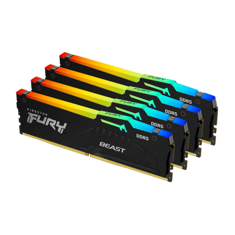 Kingston Technology FURY Beast 64GB 5200MT/s DDR5 CL40 DIMM (Kit of 4) RGB XMP