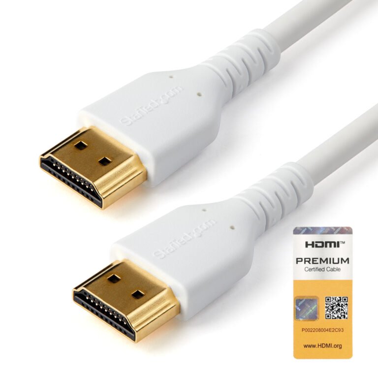 StarTech.com 3ft (1m) Premium Certified HDMI 2.0 Cable with Ethernet - Durable High Speed UHD 4K 60Hz HDR - Rugged M/M HDMI Cor