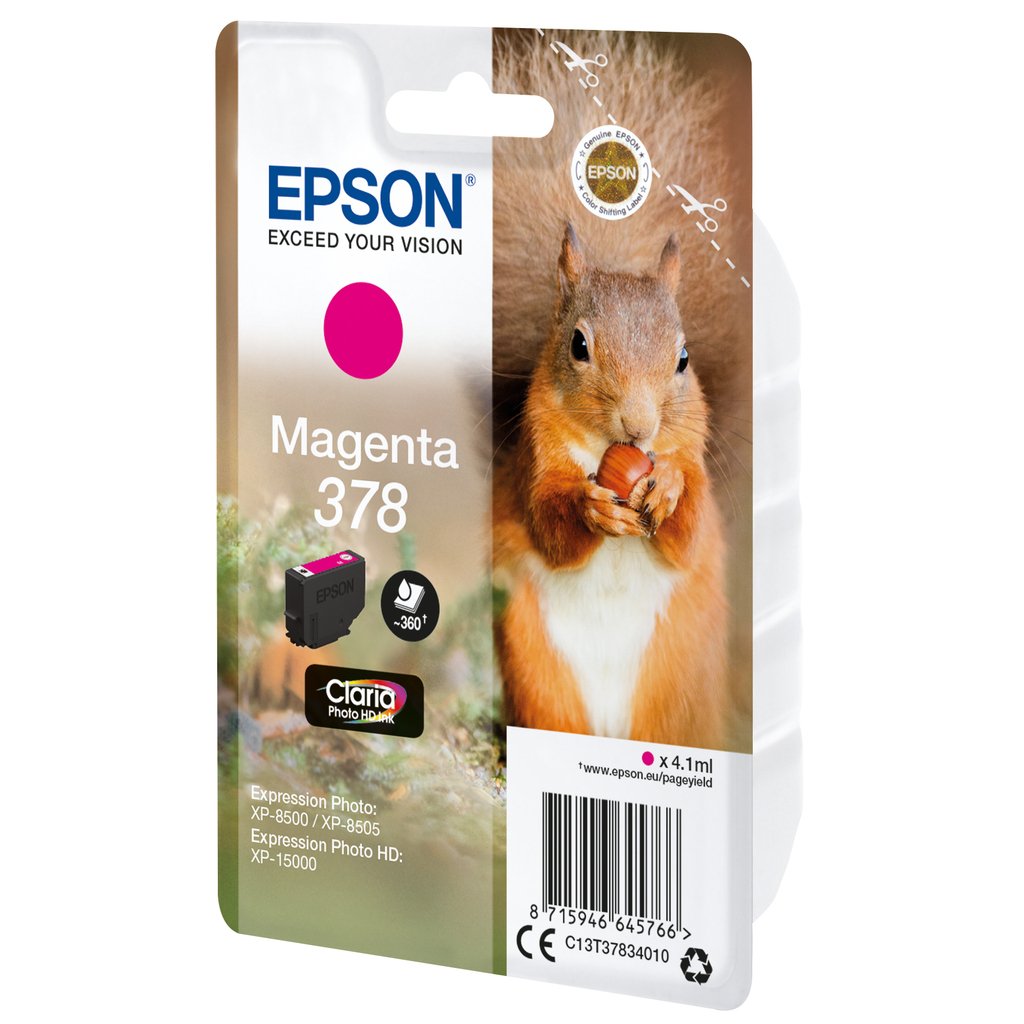 Epson Squirrel Singlepack Magenta 378 Claria Photo HD Ink - Image 2