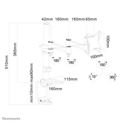 Neomounts FPMA-D1330WHITE Monitor arm 10-30" - Image 3
