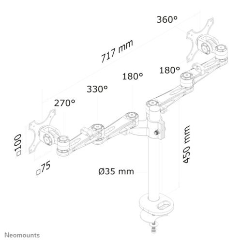 Neomounts FPMA-D935DG Monitor arm 10-27" - Image 3