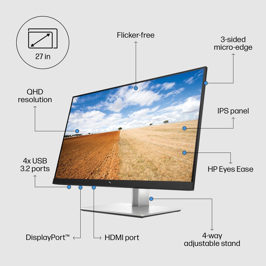HP E27q G4 QHD Monitor - Image 7