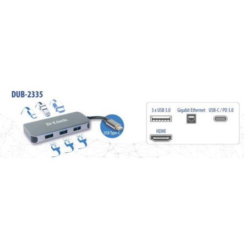 D-Link 6-in-1 USB-C Hub with HDMI/Gigabit Ethernet/Power Delivery - Image 3