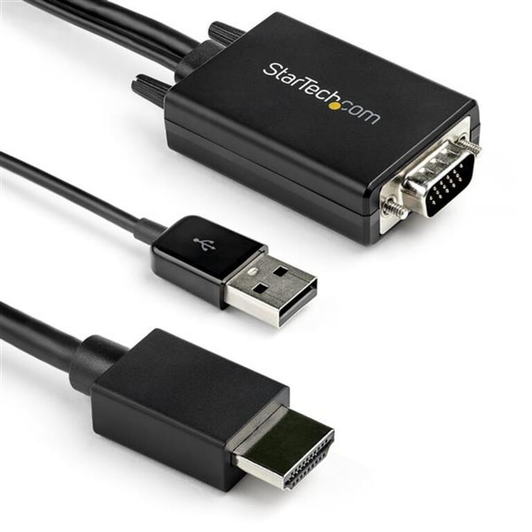 StarTech.com 2m VGA to HDMI Converter Cable with USB Audio Support & Power - Analog to Digital Video Adapter Cable to connect a
