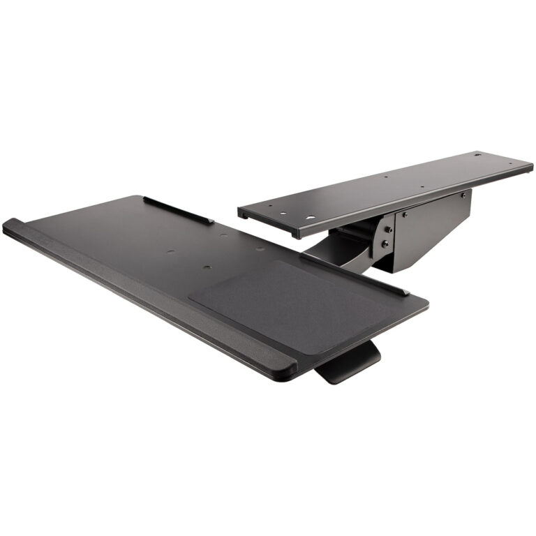 StarTech.com Under Desk Keyboard Tray - Full Motion & Height Adjustable Keyboard and Mouse Tray, 10"x26" Platform - Ergonomic D