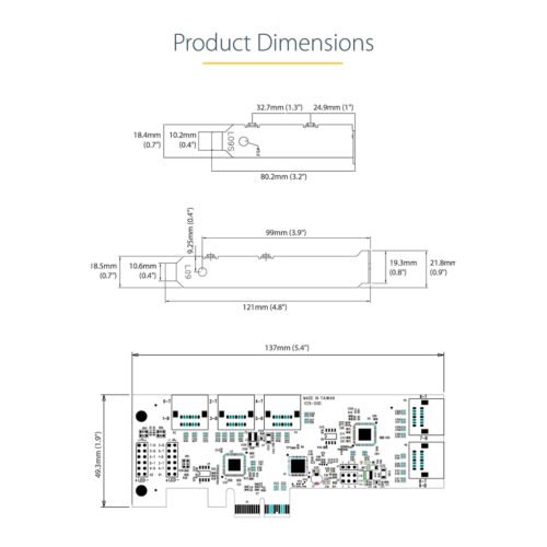 StarTech.com SATA PCIe Card - 10 Port PCIe SATA Expansion Card - 6Gbps - Low/Full Profile - Stacked SATA Connectors - ASM1062 N - Image 6