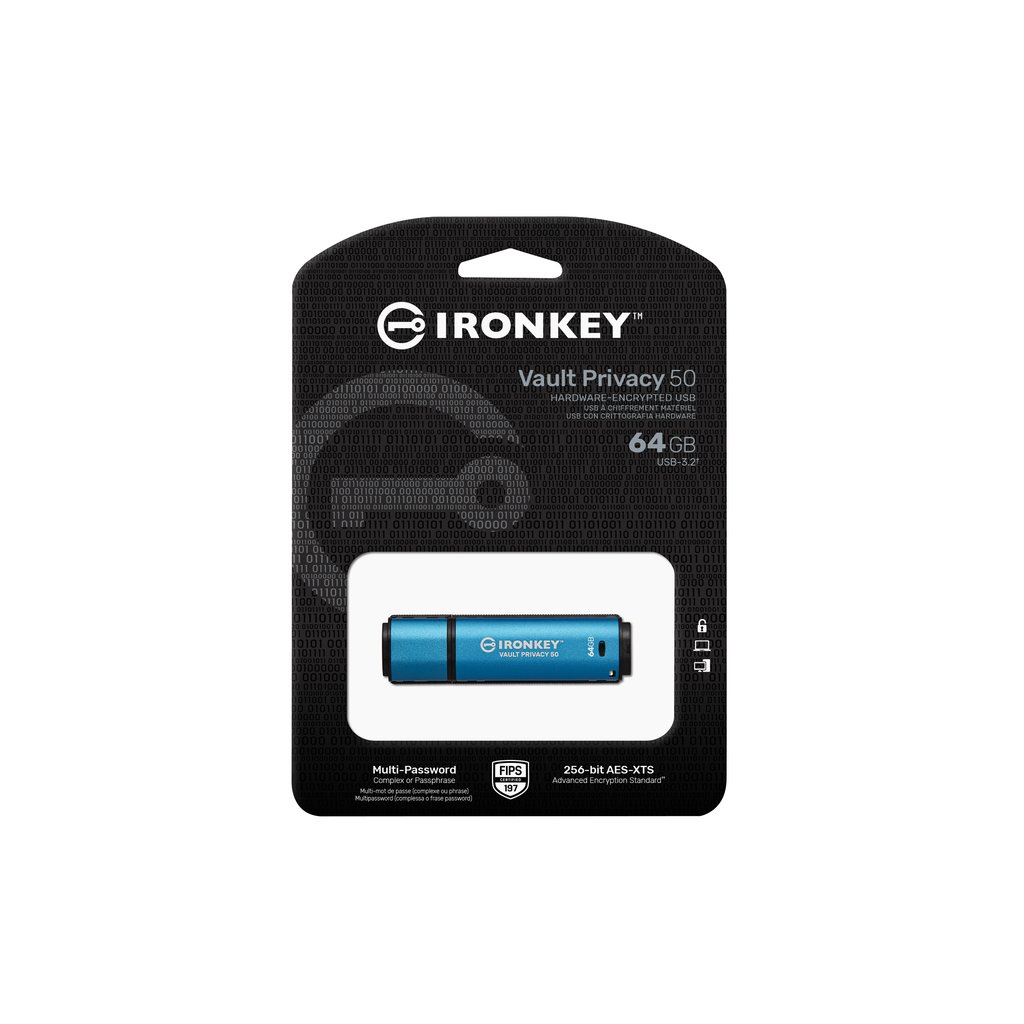 Kingston Technology IronKey 64GB Vault Privacy 50 AES-256 Encrypted, FIPS 197 - Image 7