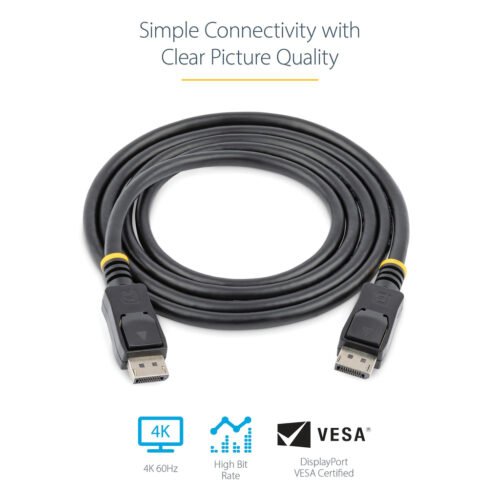 StarTech.com 1m (3ft) DisplayPort 1.2 Cable - 4K x 2K Ultra HD VESA Certified DisplayPort Cable - DP to DP Cable for Monitor - - Image 3