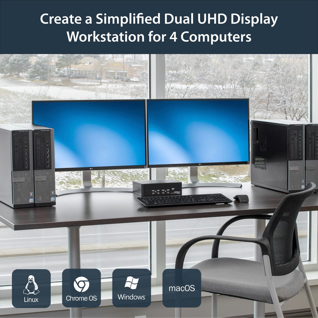 StarTech.com 4-Port Dual DisplayPort KVM Switch - 4K 60Hz - Image 12