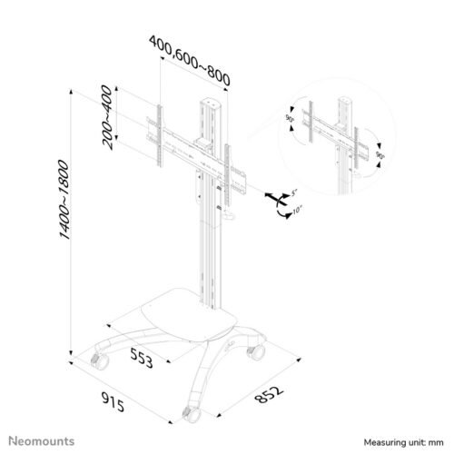 Neomounts PLASMA-M2000 TV trolley 37-85" - Image 2