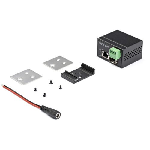 StarTech.com PoE+ Industrial Fiber to Ethernet Media Converter 30W - SFP to RJ45 - Singlemode/Multimode Fiber to Copper Gigabit - Image 4
