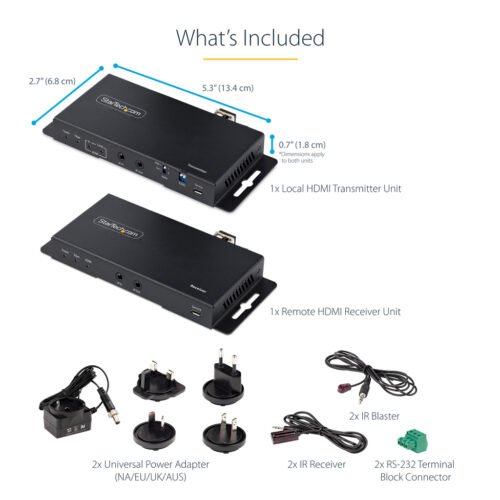 StarTech.com 4K HDMI over Fiber Extender Kit, 4K 60Hz up to 3300ft/1km (Single Mode) or 1000ft/300m (Multimode) LC Fiber Optic, - Image 12