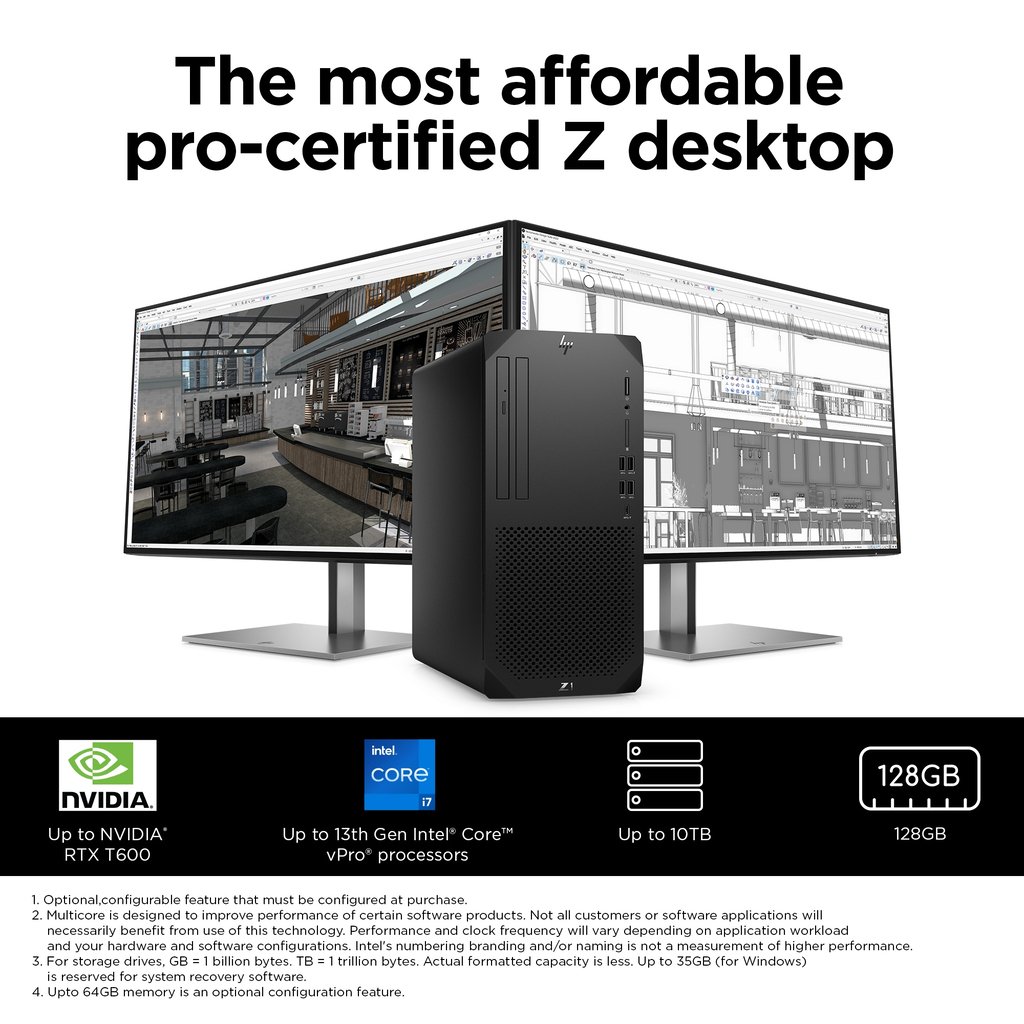 HP Z1 G9 Intel® Core™ i5 i5-13500 16 GB DDR5-SDRAM 512 GB SSD Windows 11 Pro Tower Workstation AI Workstation Black - Image 2