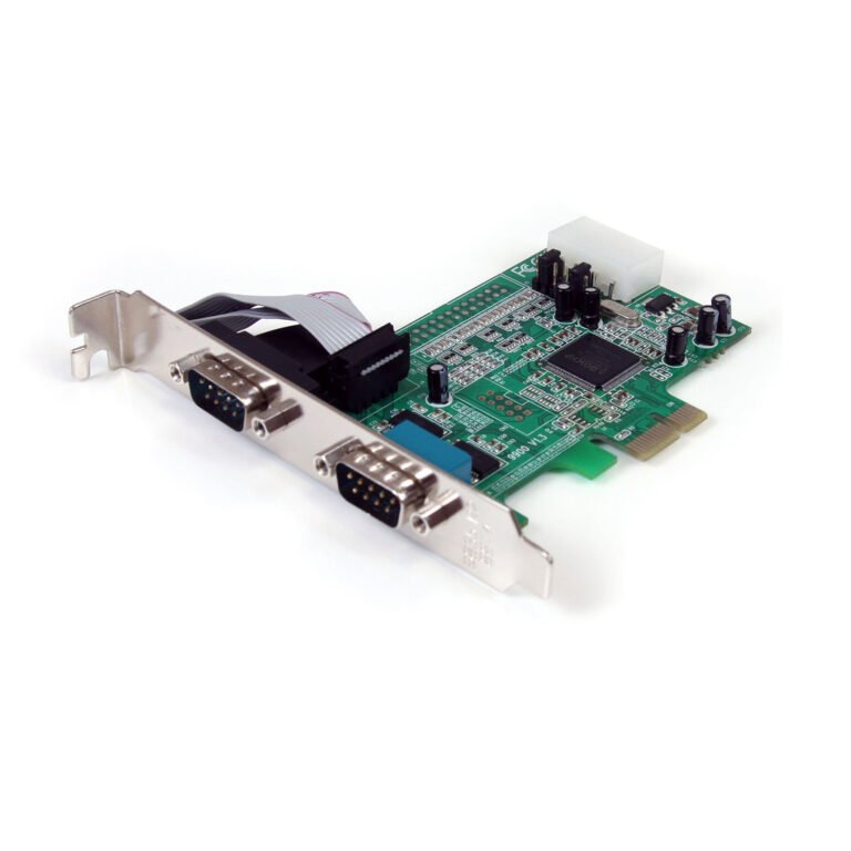 StarTech.com 2-Port PCI Express RS232 Serial Adapter Card, 16550 UART, PCIe to Dual Serial DB9 Host Controller, Windows & Linux