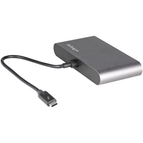 StarTech.com Thunderbolt 3 Mini Dock - Portable Dual Monitor Docking Station with DP 4K 60Hz, 1x USB-A Hub (USB 3.0/5 Gbps), Gb - Image 3