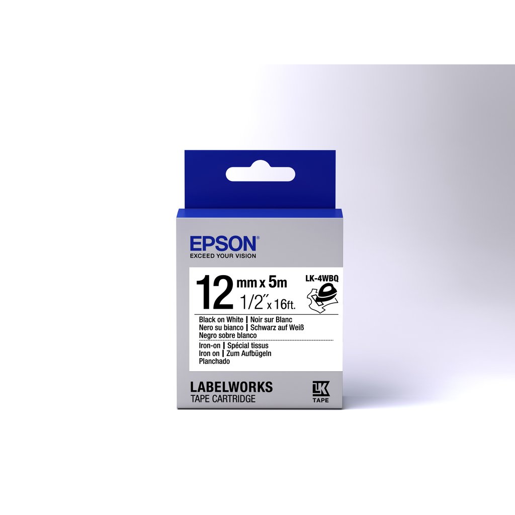 Epson Label Cartridge Iron on LK-4WBQ Black/White 12mm (5m) - Image 2