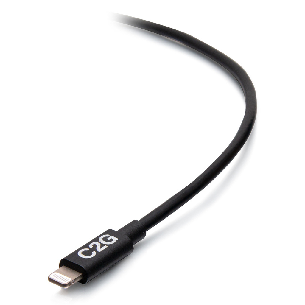 C2G 3ft (0.9m) USB-C® Male to Lightning Male Sync and Charging Cable - Black - Image 3
