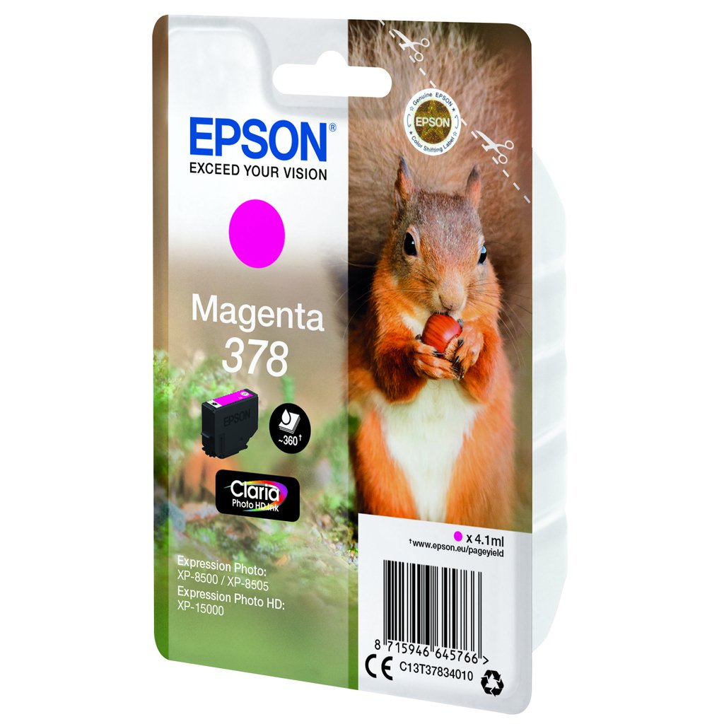 Epson Squirrel Singlepack Magenta 378 Claria Photo HD Ink - Image 3