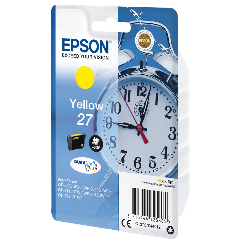 Epson Alarm clock Singlepack Yellow 27 DURABrite Ultra Ink - Image 2