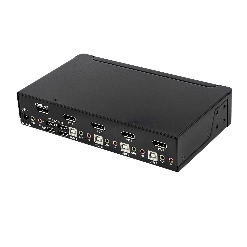 StarTech.com 4 Port DisplayPort KVM Switch - 4K 60Hz - Single Display - Dual Port UHD DP 1.2 USB KVM Switch with Integrated USB - Image 7