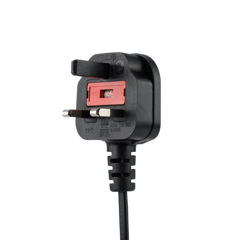 StarTech.com 6ft (2m) UK Laptop Power Cable, BS 1363 to C7, 2.5A 250V, 18AWG, Black, UK Laptop Replacement Cord, Printer Power