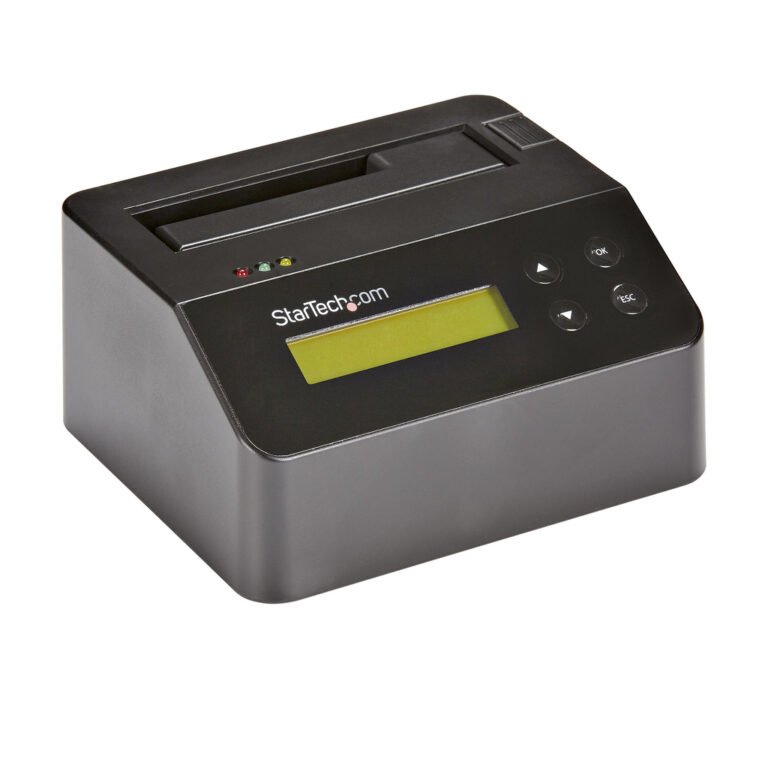 StarTech.com Single Bay Hard Drive Eraser, Standalone HDD/SSD Sanitizer, USB 3.0 to SATA II (3 Gbps), 9 Erase Modes, LCD Displa