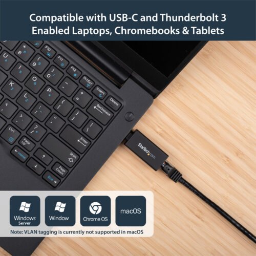 StarTech.com USB C to Gigabit Ethernet Adapter - 1Gbps NIC USB 3.0/USB 3.1 Type C Network Adapter - 1GbE USB-C to RJ45/LAN Port - Image 4