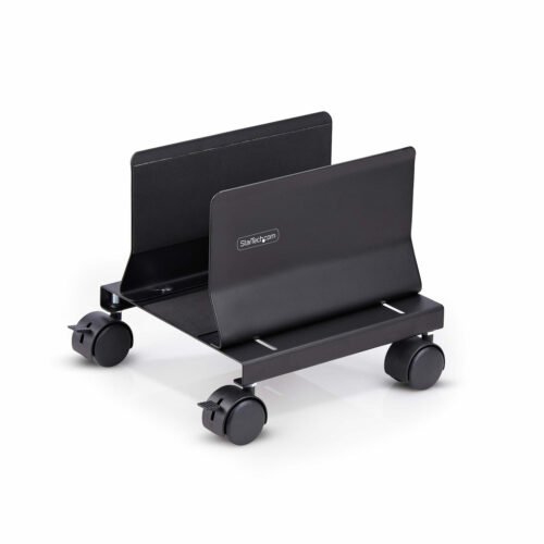 StarTech.com Computer Tower Cart, Rolling Mobile CPU Caddy on Wheels (Casters), Max Load 46.3lb/21kg, Adjustable PC Case Mount,