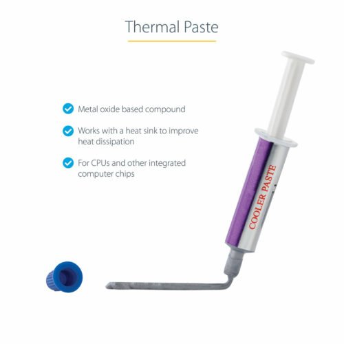 StarTech.com Thermal Paste, Metal Oxide Compound, Re-sealable Syringe (1.5g), CPU Heat Sink Thermal Grease Paste - Image 2