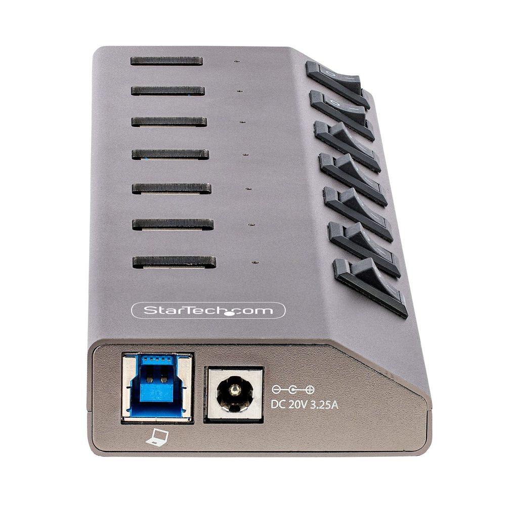 StarTech.com 7-Port Self-Powered USB-C Hub with Individual On/Off Switches, USB 3.0 5Gbps Expansion Hub w/Power Supply, Desktop - Image 4