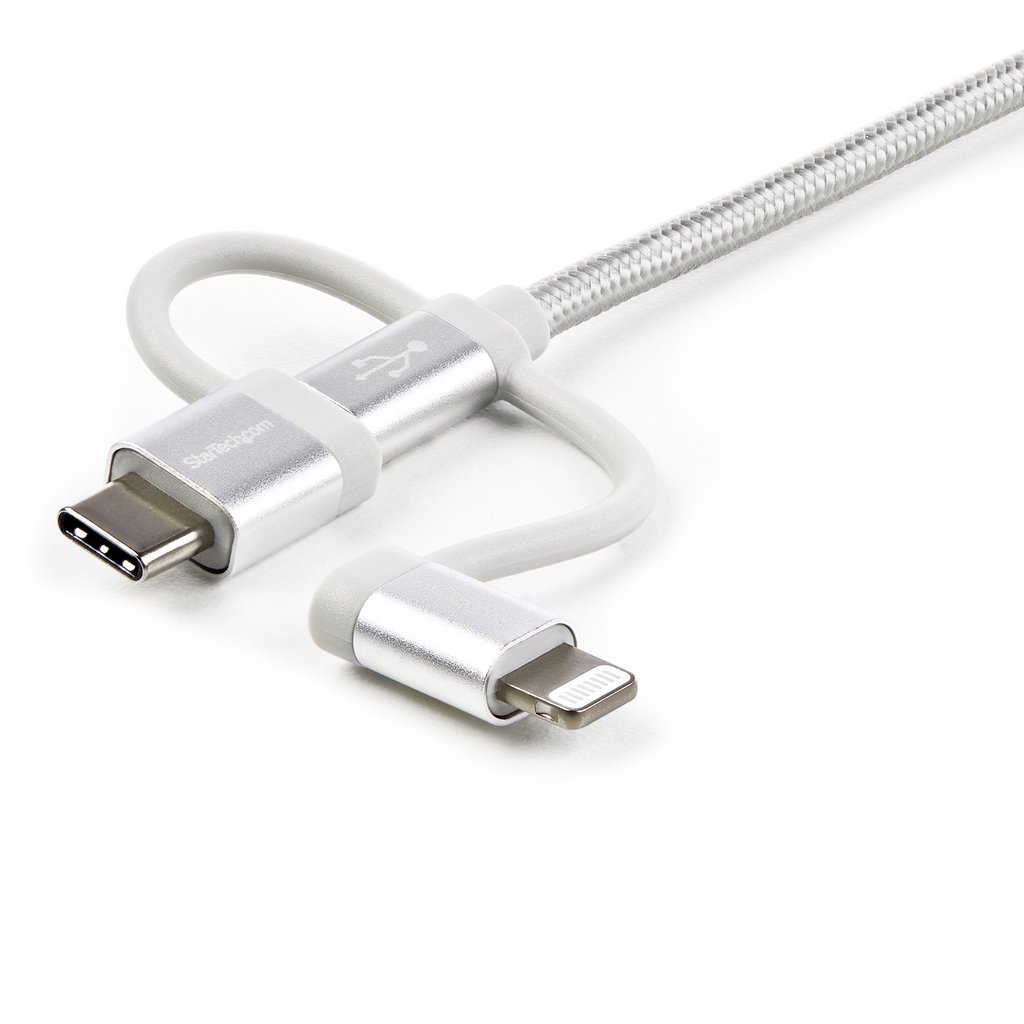StarTech.com 1 m (3 ft.) USB Multi Charging Cable - USB to Micro-USB or USB-C or Lightning for iPhone / iPad / iPod / Android - - Image 4