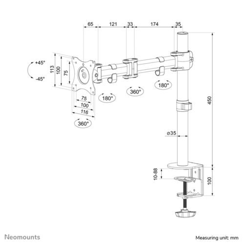 Neomounts NM-D135SILVER Monitor arm 10-30" - Image 9