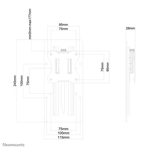 Neomounts FPMA-LIFT100 Height adjustable VESA adapter - universal - Image 2