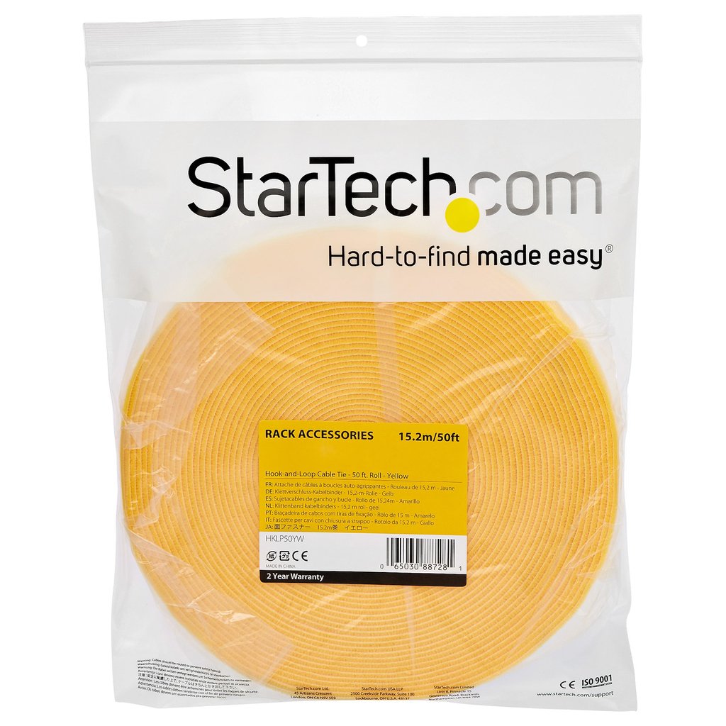 StarTech.com 25ft Hook and Loop Roll - Cut-to-Size Reusable Cable Ties - Bulk Industrial Wire Fastener Tape /Adjustable Fabric - Image 7